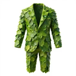 Fancy suit made of leaves, displayed, product photo, digital art, trending on artstation