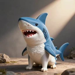 Dog cosplaying badly as a shark