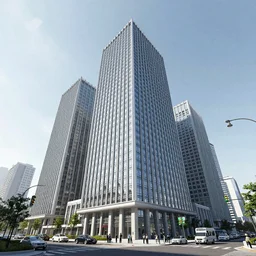 a big building 50% drawing and 50% picture