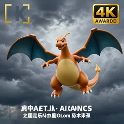 charizard, flying in a stormy sky highly detailed, 4 k, hdr, smooth, sharp focus, high resolution, award - winning photo, boris valejo, photorealistic