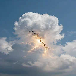 photo of the sky, 4 k, puffy clouds, the sky is cracked with energy bleeding through