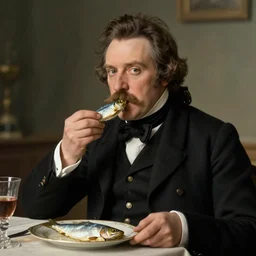 Otto von Bismarck eating pickled Herring