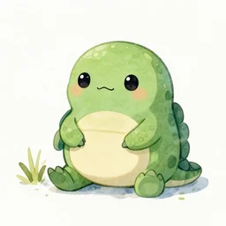 cute tardigrade friend, watercolor illustration