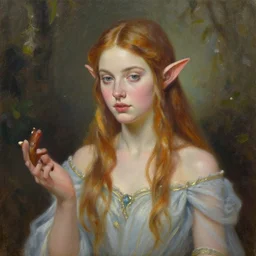abella danger as a beautiful elf princess, oil painting, by laura sava and julie bell