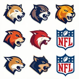 Animals in the style of NFL logos