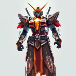 gundam 3 d ninja armor engine ingame stylized illustration photo radiating a aura