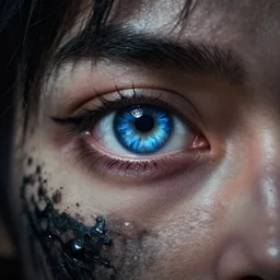 a fancy portrait of jack septic eye with blue eyes by Greg Rutkowski, Sung Choi, Mitchell Mohrhauser, Maciej Kuciara, Johnson Ting, Maxim Verehin, Peter Konig, Bloodborne, macro lens, 35mm, 8k photorealistic, cinematic lighting, HD, high details, atmospheric,