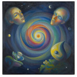 The song that transcends space and time, surrealism painting