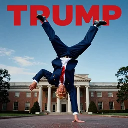 donald trump doing a backflip in the Die Lit album cover
