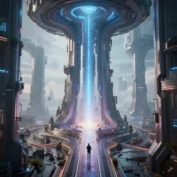 a centered render digital materverse utopia, cyber punk, futurism, unreal engine, high detailed, 8 k