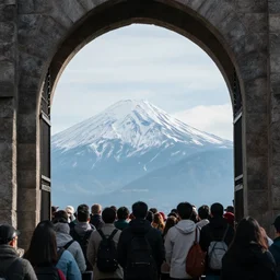 crowd at the gates to heaven