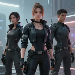 New team members, cyberpunk style, digital painting, artstation, concept art, smooth, sharp focus, hyperrealistic, illustration, artstation trending, octane render, unreal engine, ambient light, dynamic lighting