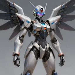 uncropped stealthy Feminine mecha (with futuristic jet armor and wings) with a heart visor helmet, symphogear, full body character portrait, hi-tech, trending on Artstation, decepticon armor, digital painting, concept art, sharp focus, illustration, art by WLOP and Greg Rutkowski
