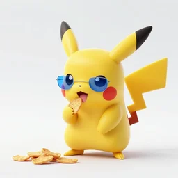 pikachu eating blue glasses doritos, photo, HD, high quality, dslr studio light