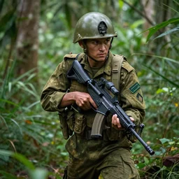 ARVN soldier photograph, jungle, hyper realistic, super detailed, 4k, HDR