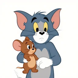 A beautiful portrait of Tom and Jerry, frontal, digital art by Eugene de Blaas and Ross Tran, vibrant color scheme, highly detailed, in the style of romanticism