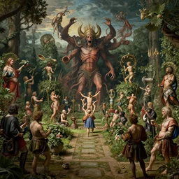 doom eternal by jakub rozalski, garden of eternal delights hell by hieronymus bosh, triumph of death by pieter brueghel, doom eternal by hieronymus bosh, sharp focus panorama
