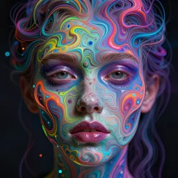 hyperrealistic psychedelic nightmare fractal face render in style of laura borealisis | 4 k