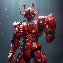 a shiny ornate boxing red humanoid mecha in galaxy, epic pose, bright, by war robots, real steel ( 2 0 1 1 ), westworld and eve venture and pacific rim and machine warrior 5, cryengine, frostbite 3 engine, sharp focus, 8 k, high definition, insanely detailed, beautiful lighting,