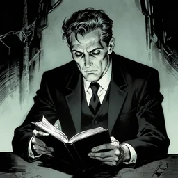 Grant Morrison being mind controlled by darkness itself to write a comic. Comic Book Illustration.. Eldritch. Lovecraftian.