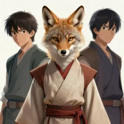 beautiful portrait of a female anthropomorphic furry coyote wearing jedi robes. character design by charlie bowater, ross tran, artgerm, and makoto shinkai, detailed, soft lighting, rendered in octane