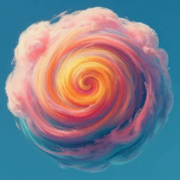 sperical hdri map, epic smooth swirls illustration, ocean, mattepainting, fall vibrancy, swirly cotton candy clouds, by lisa frank, by greg rutkowski, by wlop, by namek