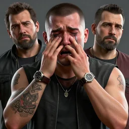 hyperrealistic mixed media image of info wars alex jones crying in gta v, stunning 3 d render inspired art by xiang duan and thomas eakes and greg rutkowski, perfect facial symmetry, hyper realistic texture, realistic, highly detailed attributes and atmosphere, dim volumetric cinematic lighting, 8 k octane detailed render, post - processing, masterpiece,