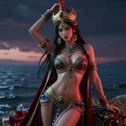 beautiful 3 d render of a sexy mongolian queen goddess in a sensual pose, sexy face, atmospheric lighting, intricate, volumetric lighting, beautiful, rich deep colours masterpiece, sharp focus, ultra detailed, in the art style of bowater, charlie, brom, gerald, with lake baikal in the background, astrophotgraphy