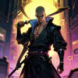 mephisto ( 1 8 9 5 ) in cyberpunk samurai style