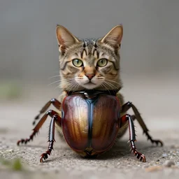 a feline scarab - cat - hybrid. animal photography,