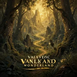 valley landscape wonderland crossroad beauty  fine art, awesome fantasy book cover on Pinterest, award winning, fantasy forest landscape, fantasy magic, dark golden light night, intricate, elegant, sharp focus, illustration, highly detailed, digital painting, concept art, matte, art by WLOP and Artgerm and Greg Rutkowski, masterpiece, trending on artstation