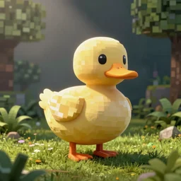 A duck in Minecraft