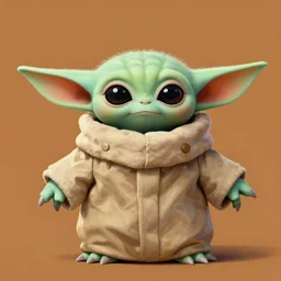 portrait of grogu, highly detailed, centered, solid color background, digital painting