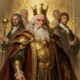 highly detailed portrait of a majestic king queen in the form of an old man. d & d. art by donato giancola, eugene delacroix, ruan jia, carl larsson, peter mohrbacher. trending on artstation, intricate details, energetic composition, golden ratio, concept art, illustration, elegant art, global illuminaition
