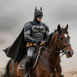 batman riding horse, perfect faces, 3 5 mm