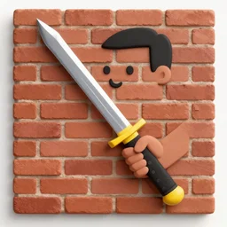 Brick holding a sword