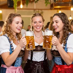 oktoberfest girls celebrating, beer