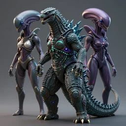 a feminine humanoid fusion of a dragon, godzilla, and a xenomorph trending on artstation deviantart pinterest detailed hyper detailed photorealistic hd 8 k post - processing high resolution