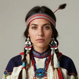 image of beautiful native american woman, ultra detail, professionally retouched, soft lighting, wide angle, 8 k high definition, intricate, elegant, art by ekaterina savic, manfred baumann