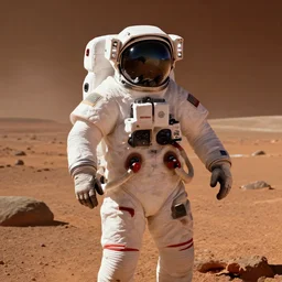 photo of a cyberpunk astronaut on mars