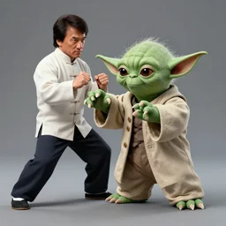 Jackie Chan teaches Yoda how to fight