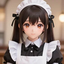beautiful illustration of anime maid, stunning and rich detail, pretty face and eyes. 3D style, Pixiv featured.