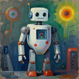 a beautiful painting of robot by yves tanguy, trending on artstation