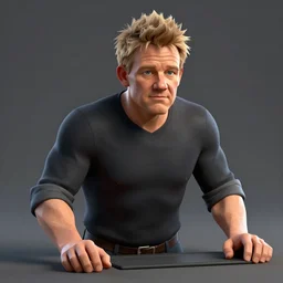 a computer - generated image of gordon ramsay, concept art by senior character artist, polycount contest winner, dau - al - set, polycount, ultra - detailed, high detailed, high - poly