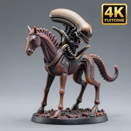 80mm resin detailed miniature of a Horse Xenomorph from Alien(1980), Product Introduction Photos, 4K, Full body,