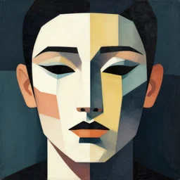 a human face. geometric abstraction.