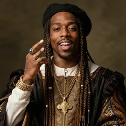 a magnificent and lively renaissance portrait of lil'wayne
