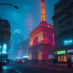 cyberpunk paris hyper realistic 8 k
