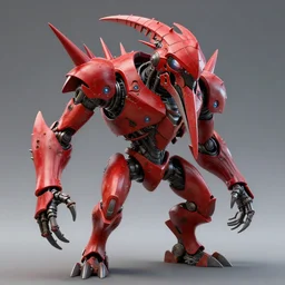 red kon - dam with spiked and long mandible droid helmet, style artistically anthropomorphic. zoidberg, dynamic pose. science fiction, portrait by donato giancola and greg rutkowski and wayne. hyper detailed. rendered in 3 0 0 0 cycles. top all time r / imaginarycyberpunk.