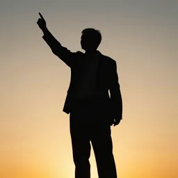 silhouette of a great leader